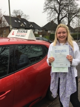 Thank you so much Diana for helping me pass my driving test Diana is a brilliant driving instructor Her kindness and fantastic teaching helped me gain confidence with my driving and pass my driving test first time I cannot recommend Diana enough she is simply brilliant
