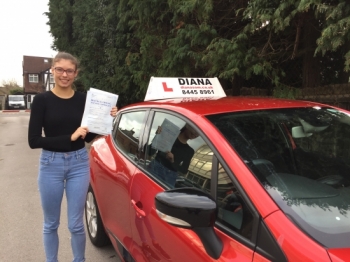 Well done Emily all your hard work paid off<br />
<br />
<br />
<br />
I was with Diana from my first time ever driving a car right up to passing my test She provides excellent teaching in a friendly and clear manner She gives advice on how to revise for the theory test and prepares you for many variations of the practical test She’s extremely reliable and she responds quickly to any questions I would highly reco